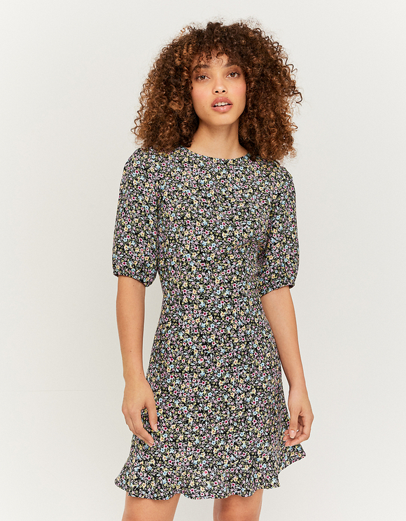 Vestito Mini a Fiori con Volants