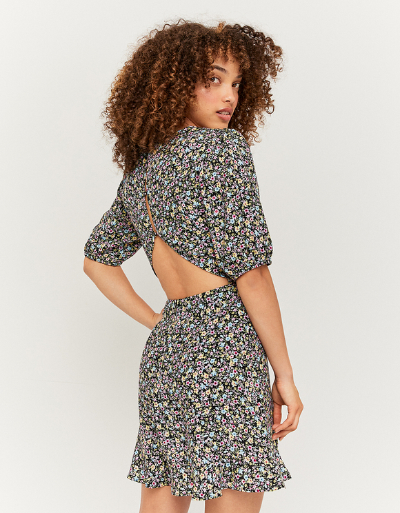 Vestito Mini a Fiori con Volants