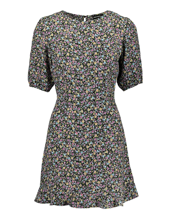 Vestito Mini a Fiori con Volants