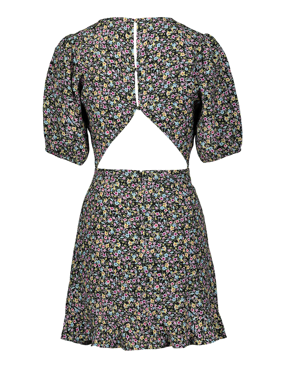 Vestito Mini a Fiori con Volants