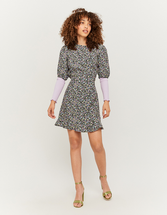 Vestito Mini a Fiori con Volants