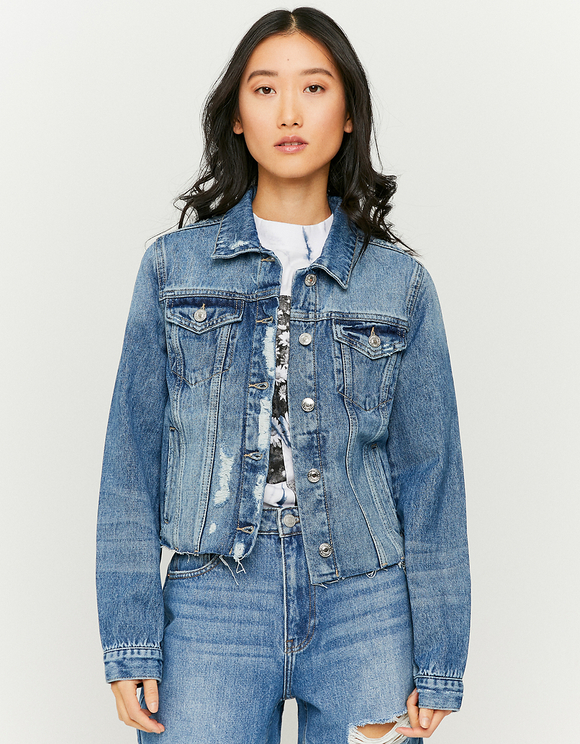 Giacca in Denim a Maniche Lunghe Blu | TALLY WEiJL Online Shop