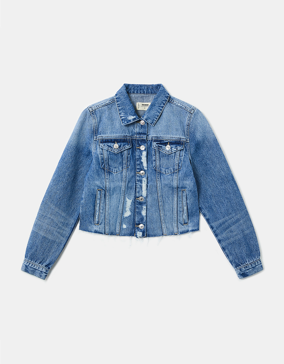 Giacca in Denim a Maniche Lunghe Blu | TALLY WEiJL Online Shop