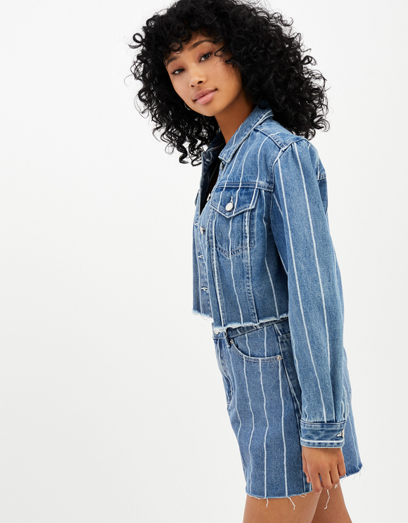 Giacca di Jeans a Righe 