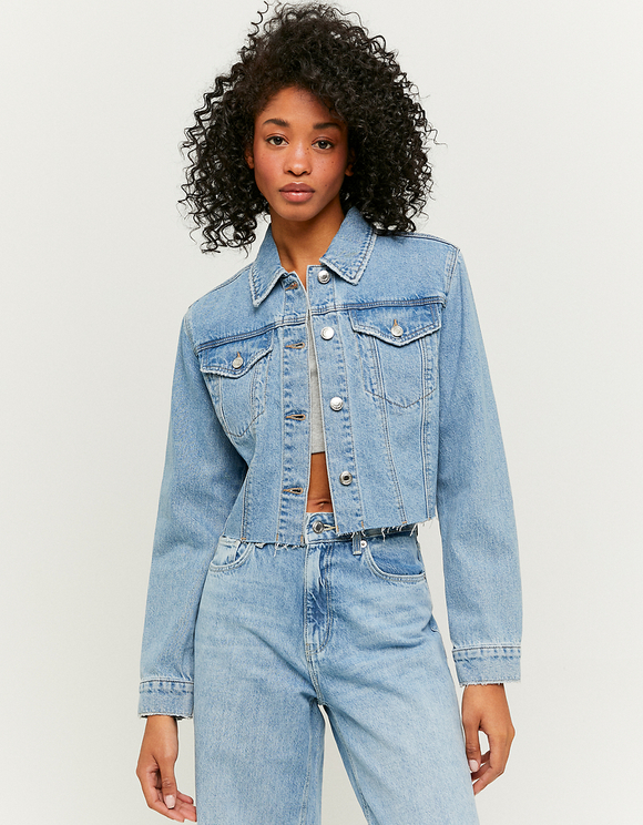 Blue Long Sleeves Denim Jacket | TALLY 