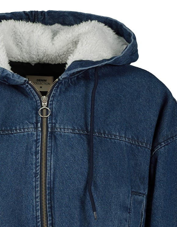 sherpa denim jacket with hood