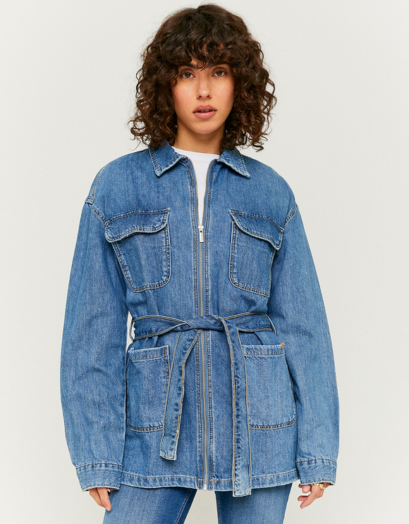 Blue Long Sleeves Denim Jacket | TALLY 
