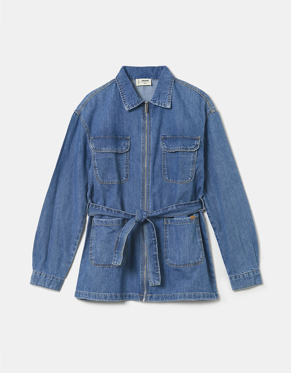Blue Long Sleeves Denim Jacket | TALLY 