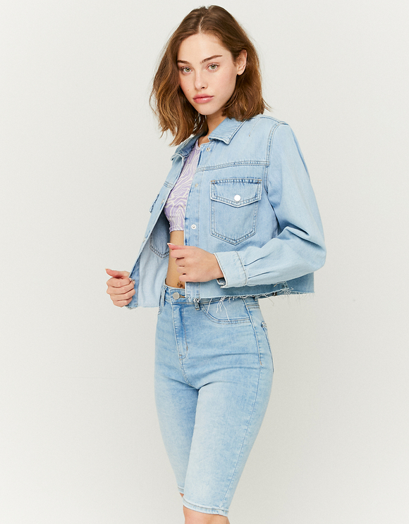 Denim Cropped Shacket | TALLY WEiJL 