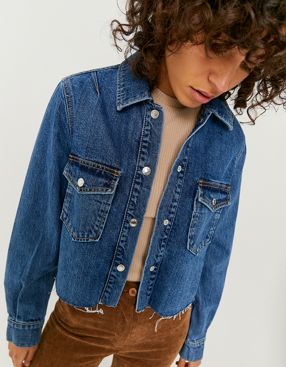 Denim Cropped Shacket | TALLY WEiJL 
