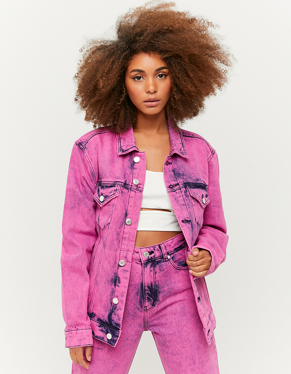 bright blue denim jacket