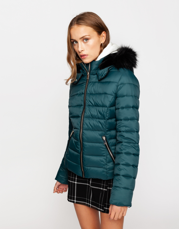 teal padded jacket