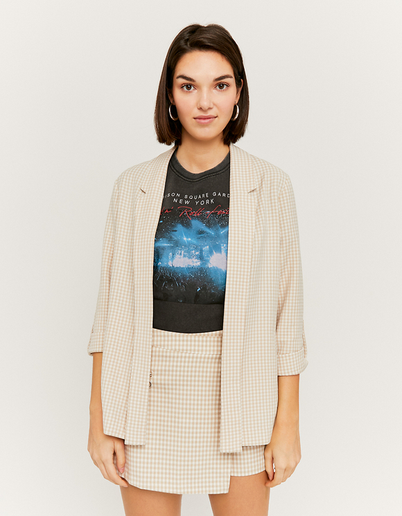 Blazer Beige Vichy Aperto