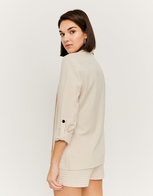 Blazer Beige Vichy Aperto