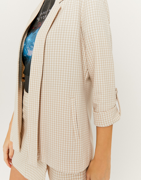 Blazer Beige Vichy Aperto