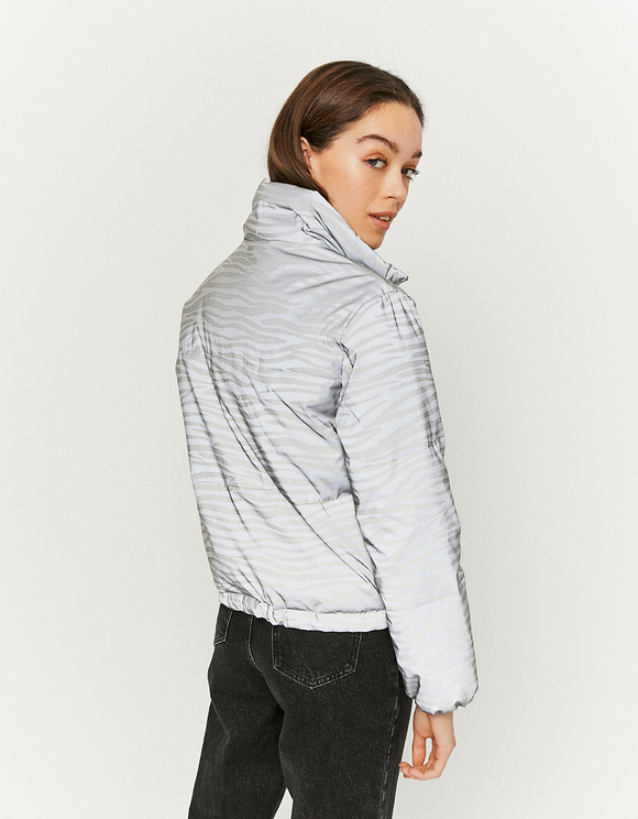Giacca Imbottita Zebrata con Dettaglio Riflettente