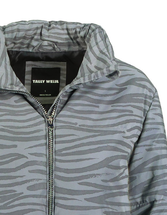 Giacca Imbottita Zebrata con Dettaglio Riflettente