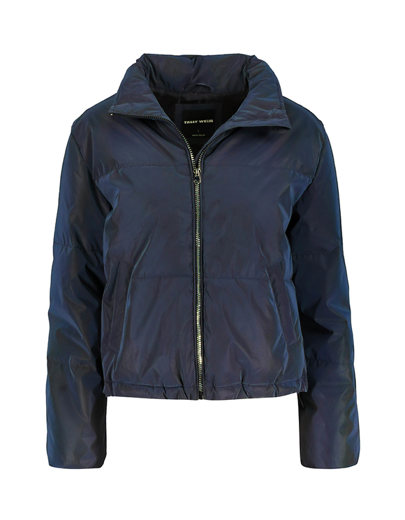 Giacca Imbottita Blu Scura con Dettaglio Riflettente