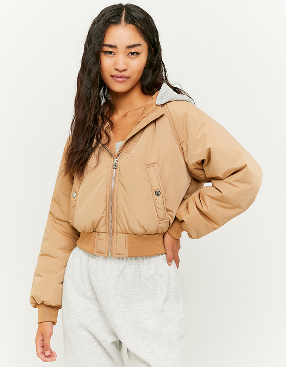 cropped beige jacket