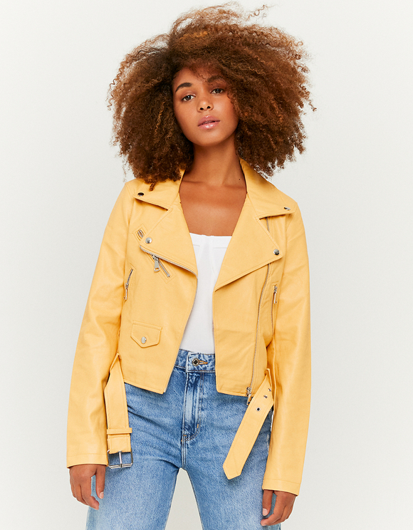 mustard leather jacket