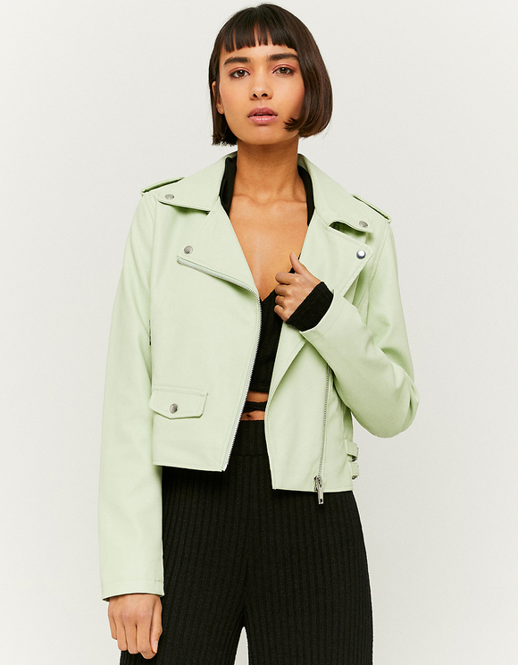 faux leather biker jacket