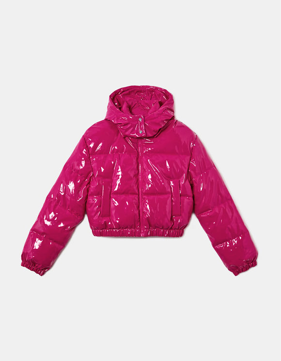 Pink Vinyl Puffer Jacket | TALLY WEiJL Online Shop