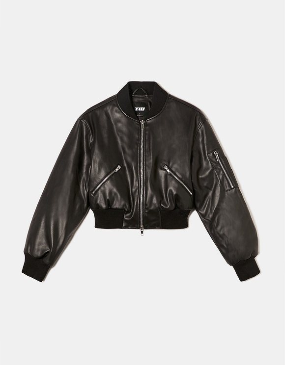 Bomber Jacket Zara Leather Biker Zara Faux Leather Ladies Jackets Zara Black Leather Biker Jacket Black Faux  Leather Bomber Jacket TALLY WEiJL Germany