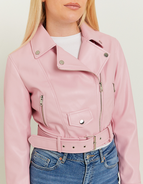 Kunstlederjacken Lederimitat Bikerjacke Damen Tally Weijl Rosa
