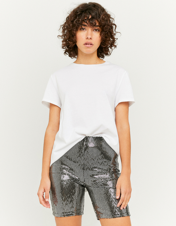 sequin silver shorts