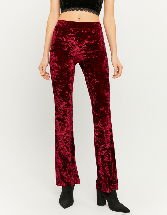 Burgundy Velvet Leggings | TALLY WEiJL 