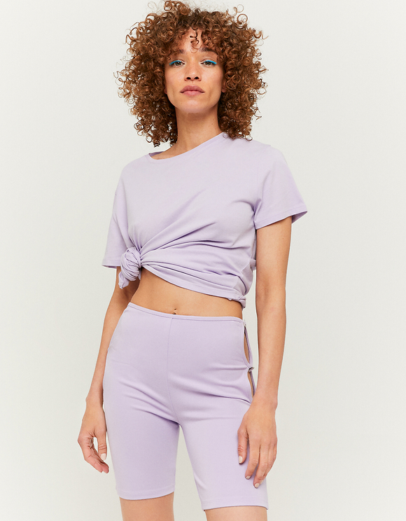 Leggings da Ciclista a Vita Alta Viola | TALLY WEiJL Online Shop