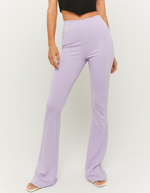 Purple High Waist Flare Leggings 