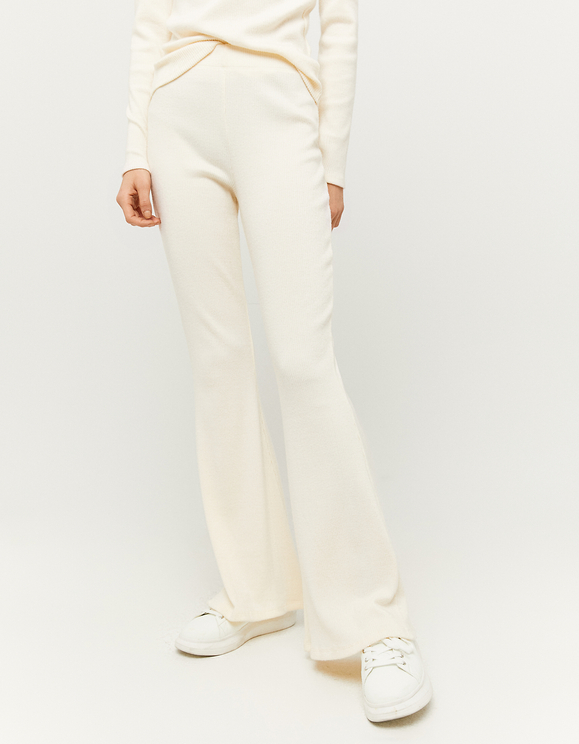 White Soft Ribbed Leggings | TALLY 