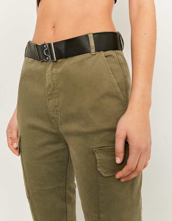 Pantaloni Cargo a Vita Alta Verdi | TALLY WEiJL Online Shop