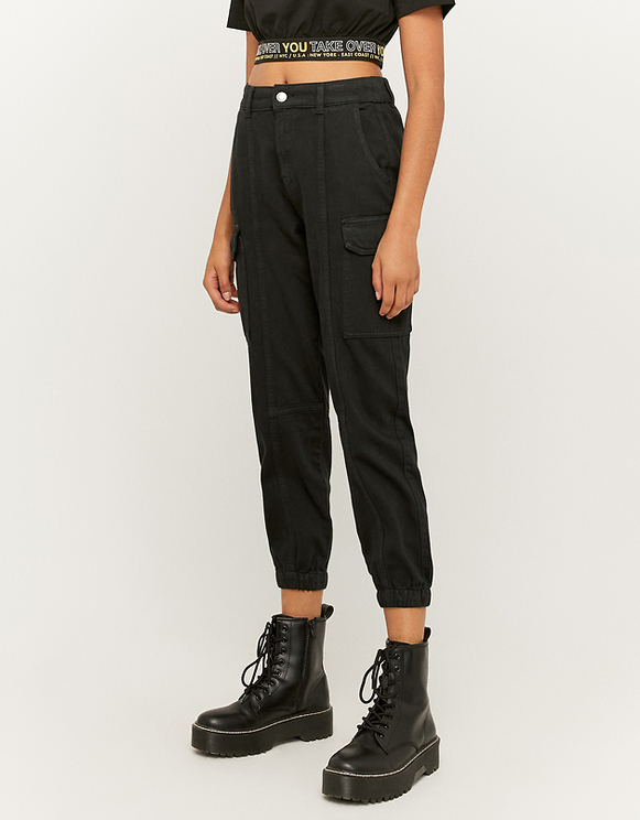 jean cargo taille haute