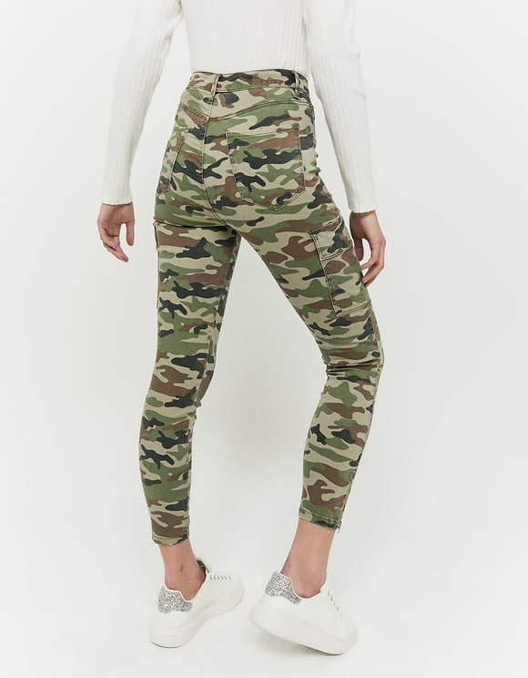 Camouflage Skinny Cargo Pants with 
