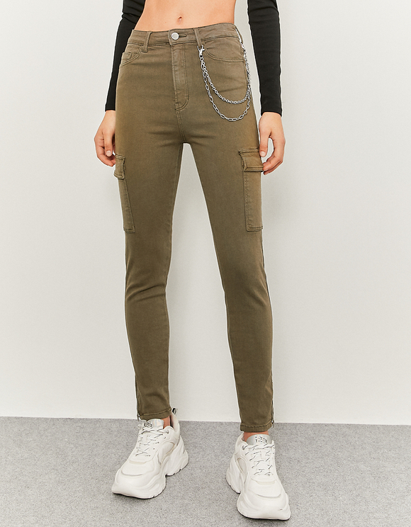 Green High Waist Cargo Trousers | TALLY WEiJL Online Shop