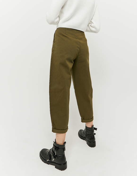 Pantaloni Cachi Slouchy a Vita Alta