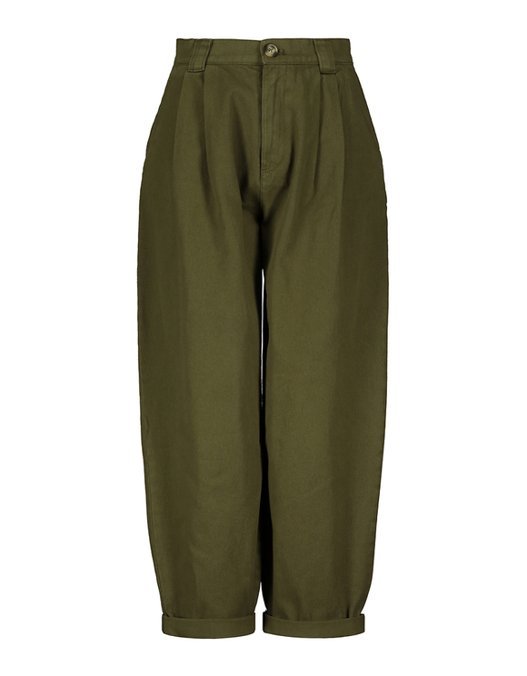 Pantaloni Cachi Slouchy a Vita Alta