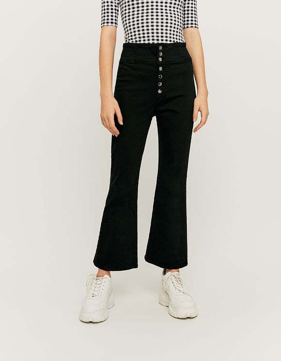 Pantaloni Straight con Bottoni