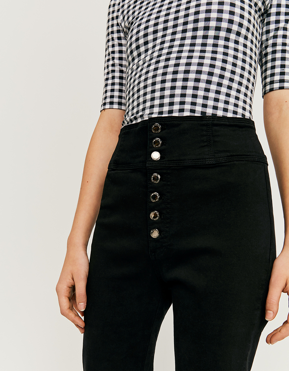 Pantaloni Straight con Bottoni