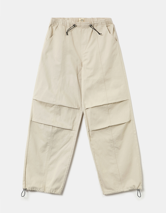 Pantalon Parachute Blanc Taille Mi Haute