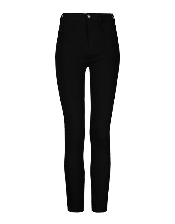 Pantaloni Neri Skinny a Vita Alta