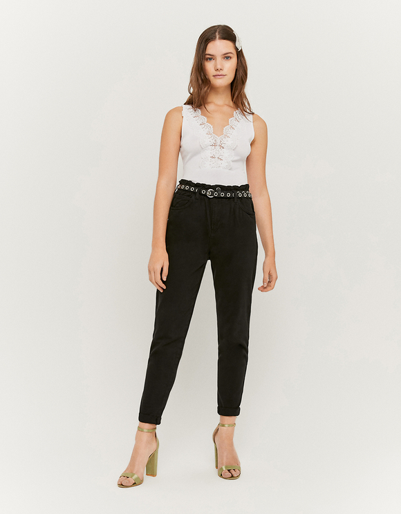 Pantaloni Paperbag a Vita Alta