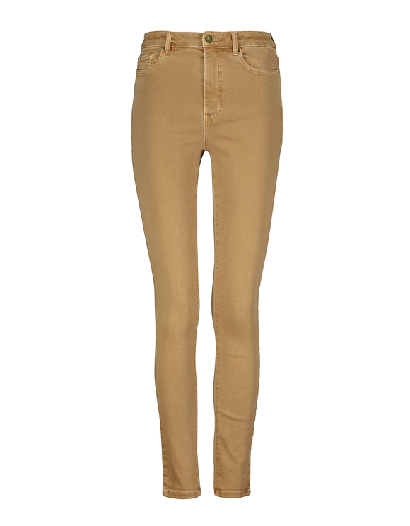 Pantaloni Skinny Beige a Vita Alta