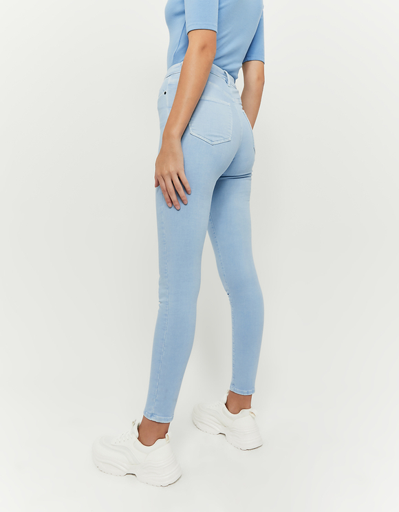 Pantaloni Skinny Azzurri a Vita Alta