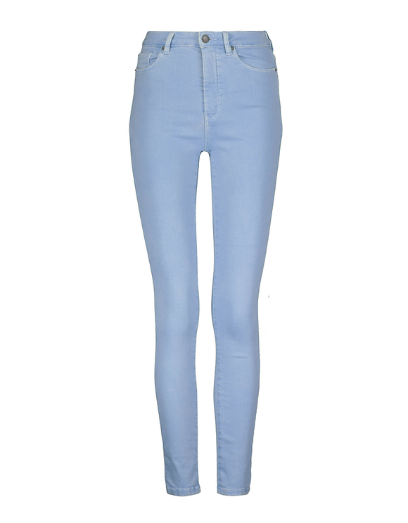 Pantaloni Skinny Azzurri a Vita Alta