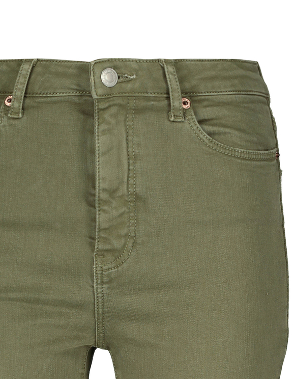 Pantaloni Skinny Verde Oliva a Vita Alta