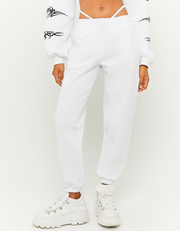 White Low Waist Joggers | TALLY WEiJL 