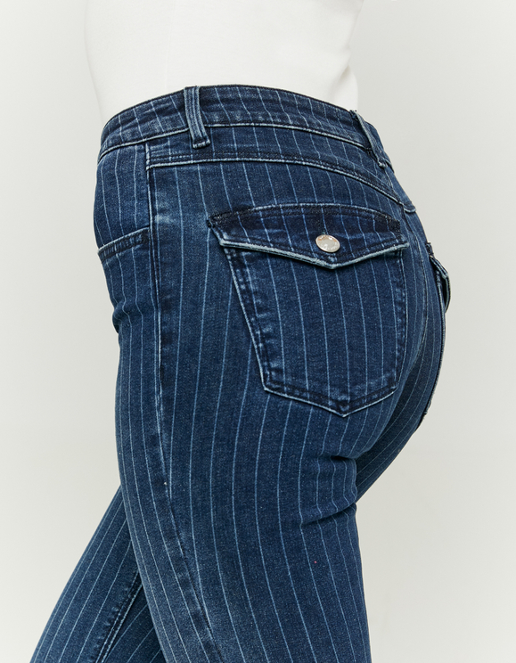 Jean Skinny Taille Haute Tally Weijl Taille 36 - Décoloré Used Look - Bleu - Occasion Très Bon état